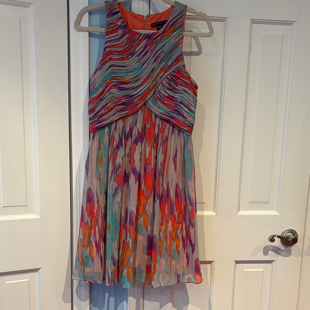 A/X Armani Exchange Multicolor Sleeveless Fit & Flare Dress